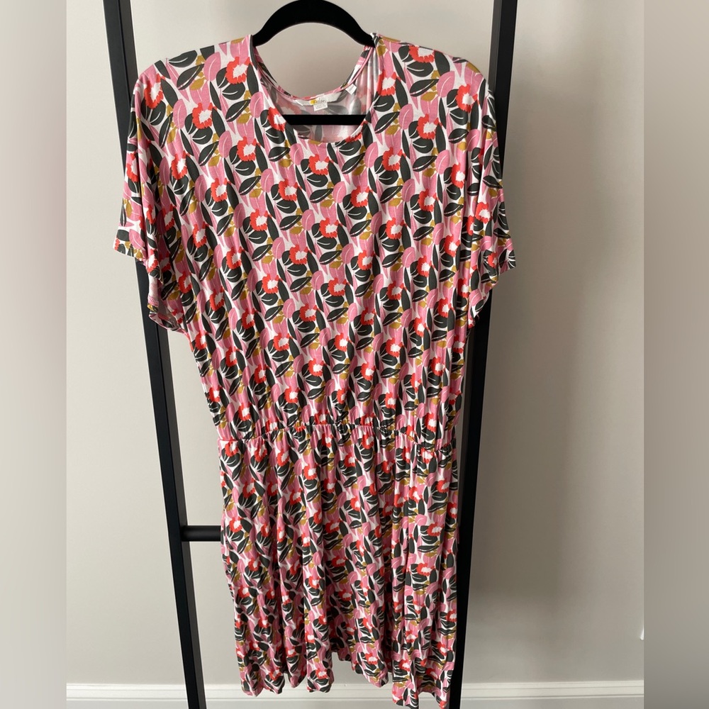 Like New Boden Pink and Red Floral Midi Dress